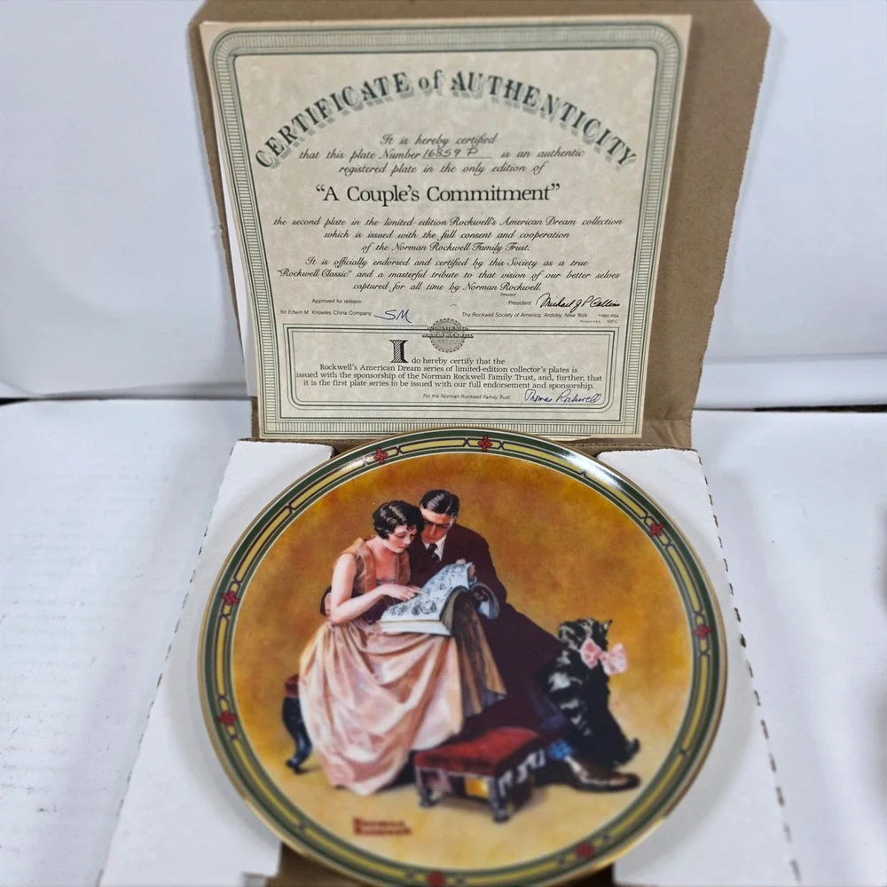 Norman Rockwell A Couples Commitment 1985 Plate Knowles American‎ Dream 16859P